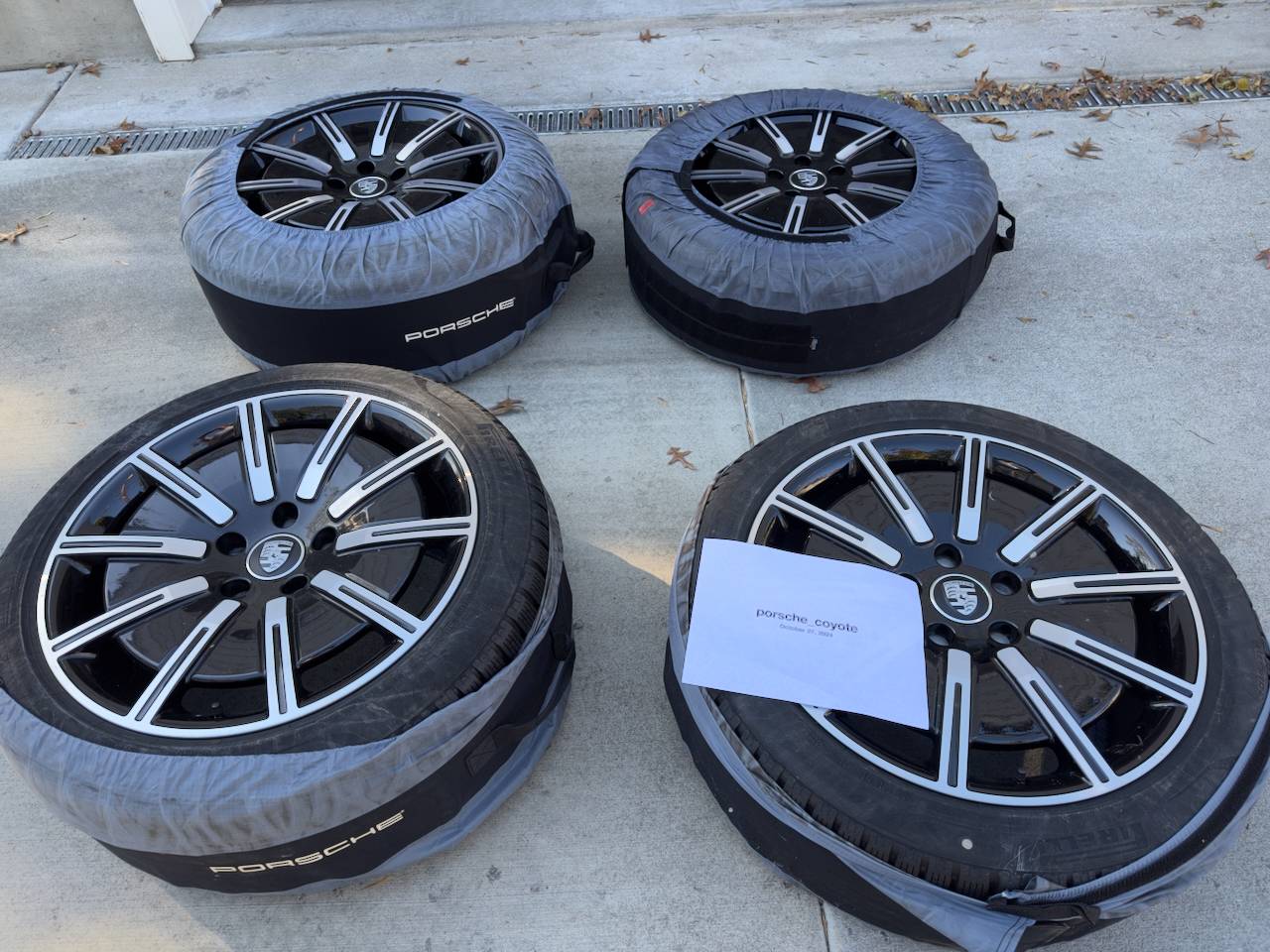 Porsche Taycan Porsche Taycan 20" Turbo Aero Winter Wheel & Tire Set (w/ TPMS + tote bags) $2500 OBO IMG_2035