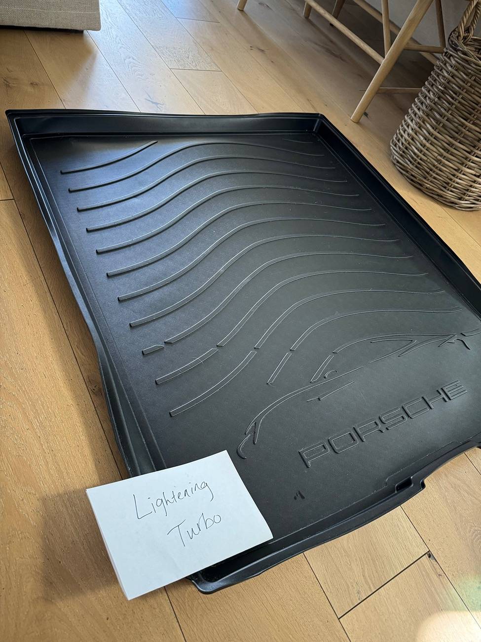 Porsche Taycan Porsche Rear Trunk Luggage Compartment Liner for Taycan Black Protector Genuine OEM Waterproof IMG_7855